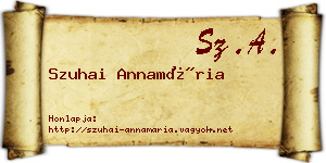 Szuhai Annamária névjegykártya